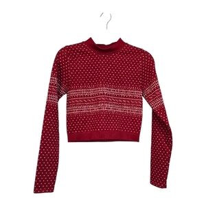 Fabletics Red and White Polka Dot Crop Top